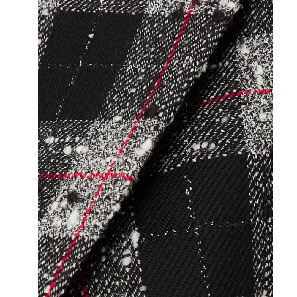 Alessandra Rich Checked Wool-Blend Bouclé Button Textured Plaid Fitted Blazer - Picture 5 of 12
